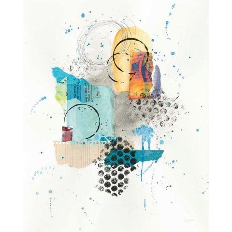 Abstract Skyline II Indigo Black Modern Wood Framed Art Print with Double Matting by Prahl, Courtney