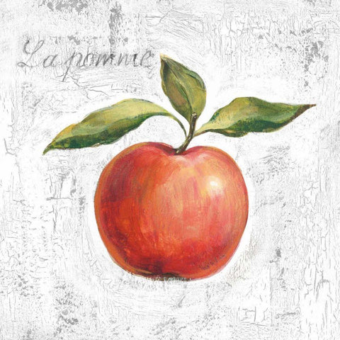 La Pomme on White White Modern Wood Framed Art Print by Vassileva, Silvia