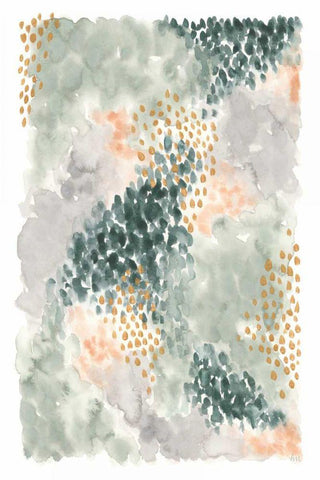 Spring Blooms II Black Ornate Wood Framed Art Print with Double Matting by Marshall, Laura