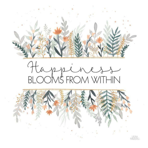 Spring Blooms III Black Ornate Wood Framed Art Print with Double Matting by Marshall, Laura