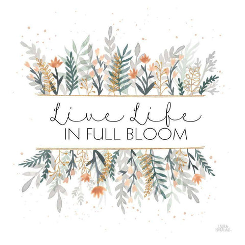 Spring Blooms IV Gold Ornate Wood Framed Art Print with Double Matting by Marshall, Laura