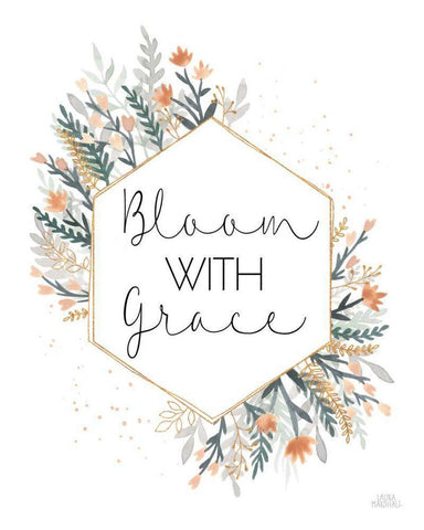 Spring Blooms V Black Ornate Wood Framed Art Print with Double Matting by Marshall, Laura