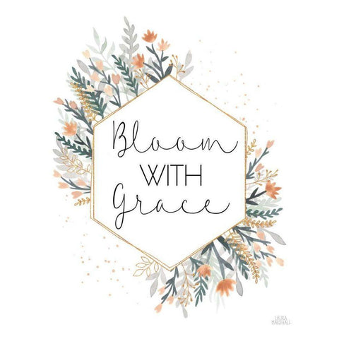 Spring Blooms V Gold Ornate Wood Framed Art Print with Double Matting by Marshall, Laura