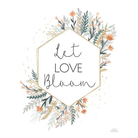 Spring Blooms VI Black Modern Wood Framed Art Print with Double Matting by Marshall, Laura