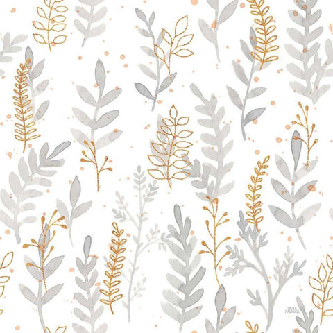 Spring Blooms Pattern VI Gold Ornate Wood Framed Art Print with Double Matting by Marshall, Laura