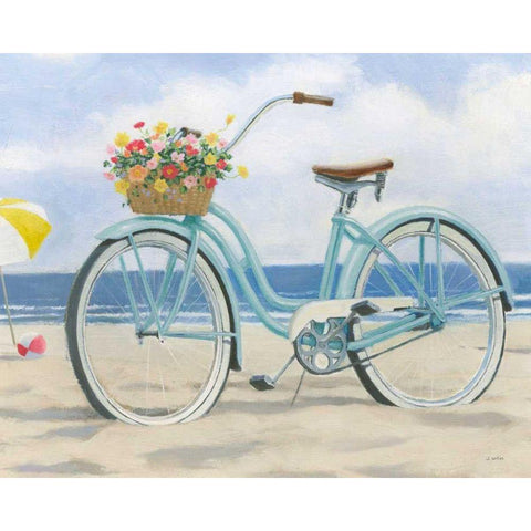 Beach Time III White Modern Wood Framed Art Print by Wiens, James