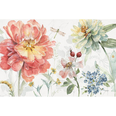 Spring Meadow I Gold Ornate Wood Framed Art Print with Double Matting by Audit, Lisa