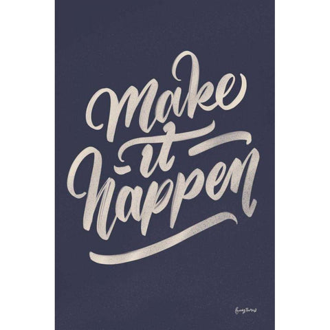 Make it Happen Gold Ornate Wood Framed Art Print with Double Matting by Thorns, Becky