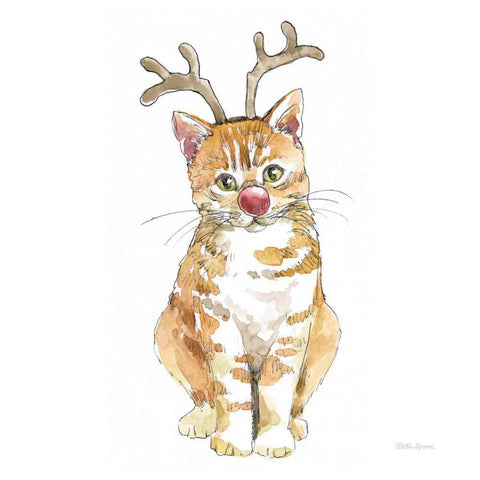Christmas Kitties III Square Black Modern Wood Framed Art Print by Grove, Beth