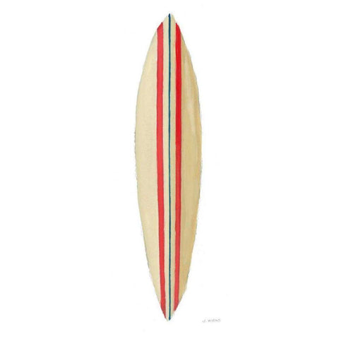 Beach Time Surfboard I Black Modern Wood Framed Art Print with Double Matting by Wiens, James