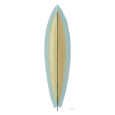Beach Time Surfboard II Black Modern Wood Framed Art Print with Double Matting by Wiens, James
