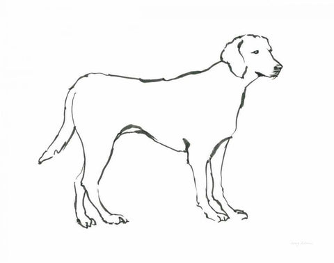 Ink Dog I Black Ornate Wood Framed Art Print with Double Matting by Tillmon, Avery