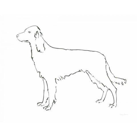 Ink Dog II Gold Ornate Wood Framed Art Print with Double Matting by Tillmon, Avery