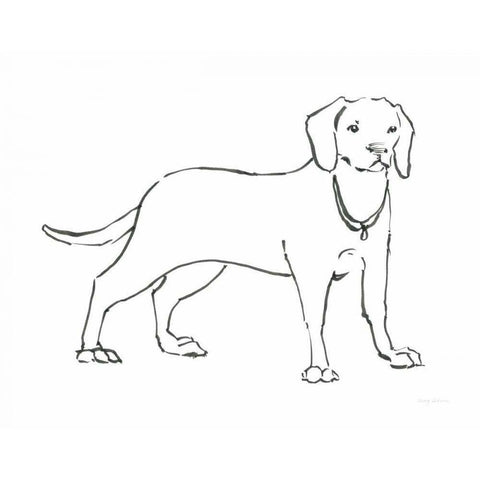 Ink Dog III Black Modern Wood Framed Art Print with Double Matting by Tillmon, Avery