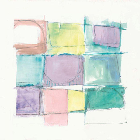 131 West 3rd Street Sq II on White Pastel White Modern Wood Framed Art Print with Double Matting by Schick, Mike