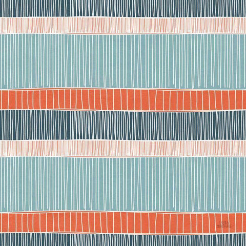 Seaside Village Pattern II White Modern Wood Framed Art Print by Marshall, Laura