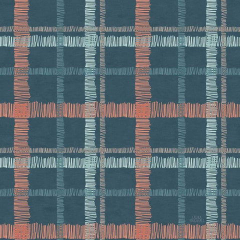 Seaside Village Pattern VB Black Modern Wood Framed Art Print by Marshall, Laura