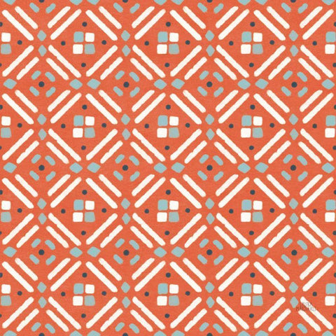 Seaside Village Pattern VIIB White Modern Wood Framed Art Print by Marshall, Laura