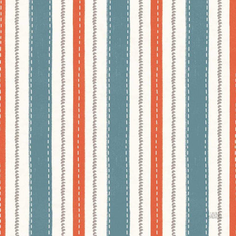 Seaside Village Pattern IXA White Modern Wood Framed Art Print with Double Matting by Marshall, Laura