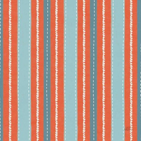 Seaside Village Pattern IXB White Modern Wood Framed Art Print with Double Matting by Marshall, Laura