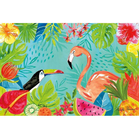 Tutti Frutti III Black Modern Wood Framed Art Print by Zaman, Farida