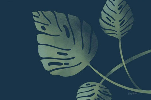 Monstera V Black Ornate Wood Framed Art Print with Double Matting by Thorns, Becky