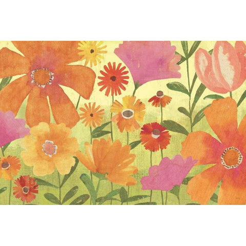 Spring Fling Black Modern Wood Framed Art Print with Double Matting by Charron, Veronique