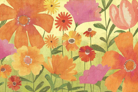Spring Fling Black Ornate Wood Framed Art Print with Double Matting by Charron, Veronique
