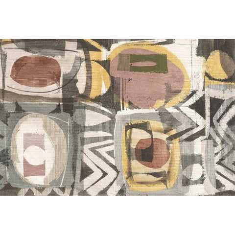 Graphic Abstract III Sunbaked Black Modern Wood Framed Art Print with Double Matting by Wild Apple Portfolio