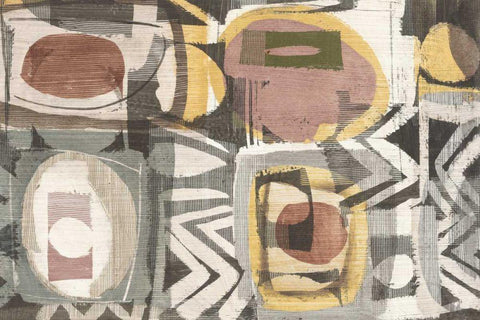 Graphic Abstract III Sunbaked Black Ornate Wood Framed Art Print with Double Matting by Wild Apple Portfolio