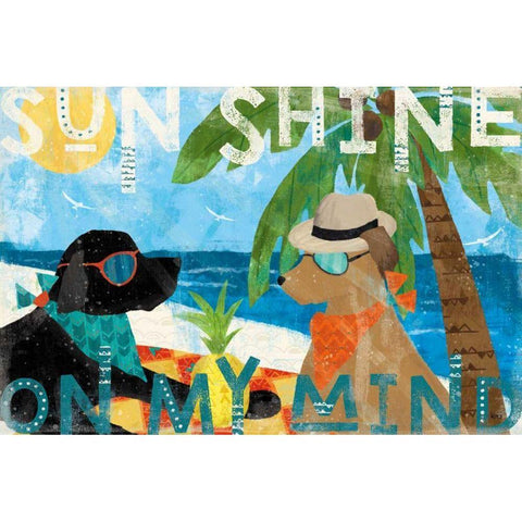 Good Vibes I Black Modern Wood Framed Art Print with Double Matting by Charron, Veronique