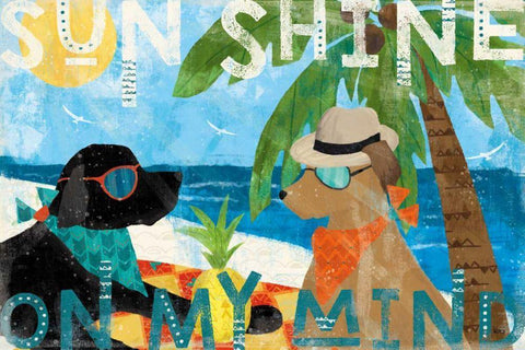 Good Vibes I White Modern Wood Framed Art Print with Double Matting by Charron, Veronique