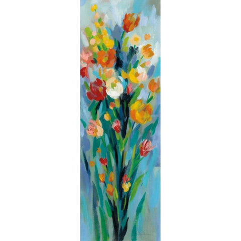 Tall Bright Flowers II Gold Ornate Wood Framed Art Print with Double Matting by Vassileva, Silvia