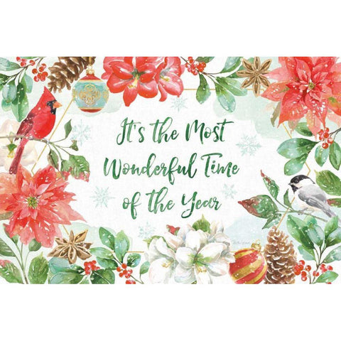 Holiday Flora I Gold Ornate Wood Framed Art Print with Double Matting by Grove, Beth