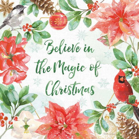 Holiday Flora III White Modern Wood Framed Art Print by Grove, Beth