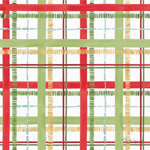 Holiday Flora Pattern II White Modern Wood Framed Art Print with Double Matting by Grove, Beth