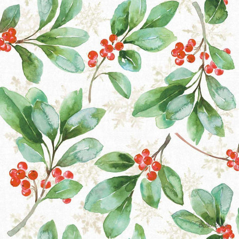 Holiday Flora Pattern VA Black Ornate Wood Framed Art Print with Double Matting by Grove, Beth