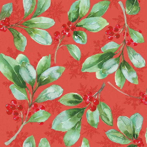 Holiday Flora Pattern VB Black Ornate Wood Framed Art Print with Double Matting by Grove, Beth