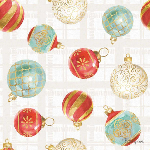 Holiday Flora Pattern VIA Black Ornate Wood Framed Art Print with Double Matting by Grove, Beth