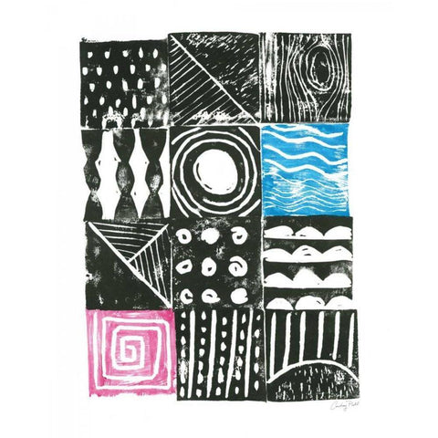 Block Print I Black Modern Wood Framed Art Print by Prahl, Courtney