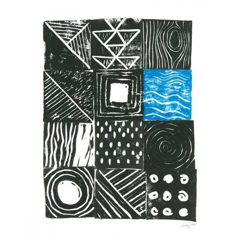 Block Print II Black Modern Wood Framed Art Print by Prahl, Courtney