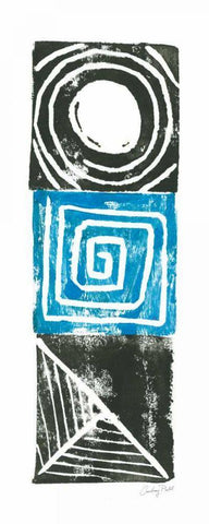 Block Print III White Modern Wood Framed Art Print with Double Matting by Prahl, Courtney