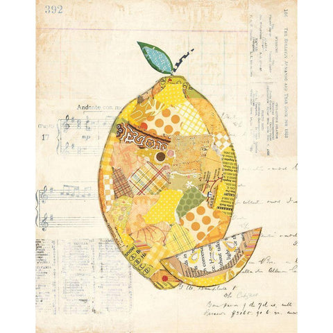 Lemon Black Modern Wood Framed Art Print by Prahl, Courtney