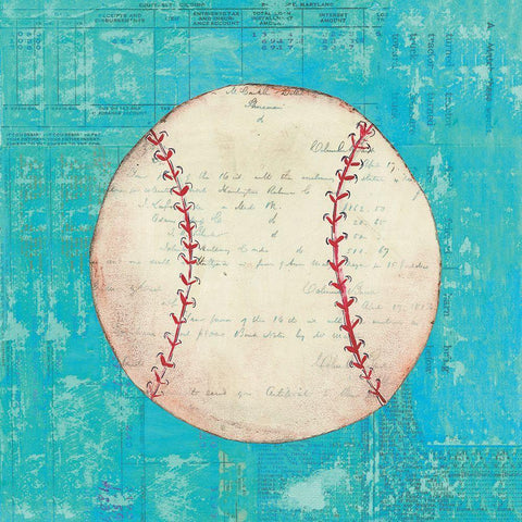 Play Ball I Bright Gold Ornate Wood Framed Art Print with Double Matting by Prahl, Courtney