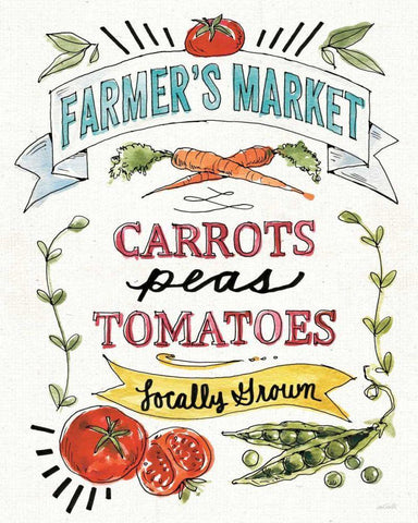 Veggie Market VI White Modern Wood Framed Art Print with Double Matting by Tavoletti, Anne