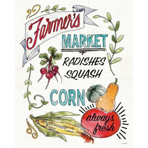 Veggie Market VII Black Modern Wood Framed Art Print with Double Matting by Tavoletti, Anne