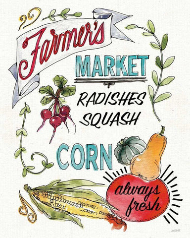 Veggie Market VII White Modern Wood Framed Art Print with Double Matting by Tavoletti, Anne