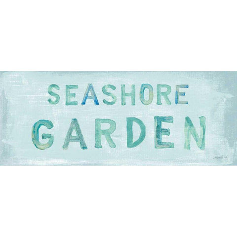 Seashore Garden Sign Gold Ornate Wood Framed Art Print with Double Matting by Nai, Danhui