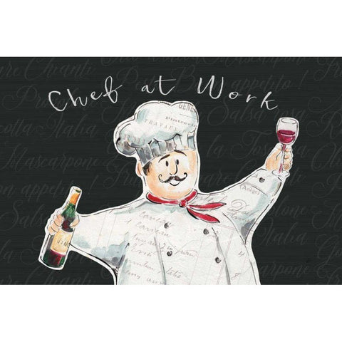 Chef at Work I White Modern Wood Framed Art Print by Brissonnet, Daphne