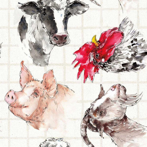 Farm Signs Pattern IA White Modern Wood Framed Art Print by Tavoletti, Anne